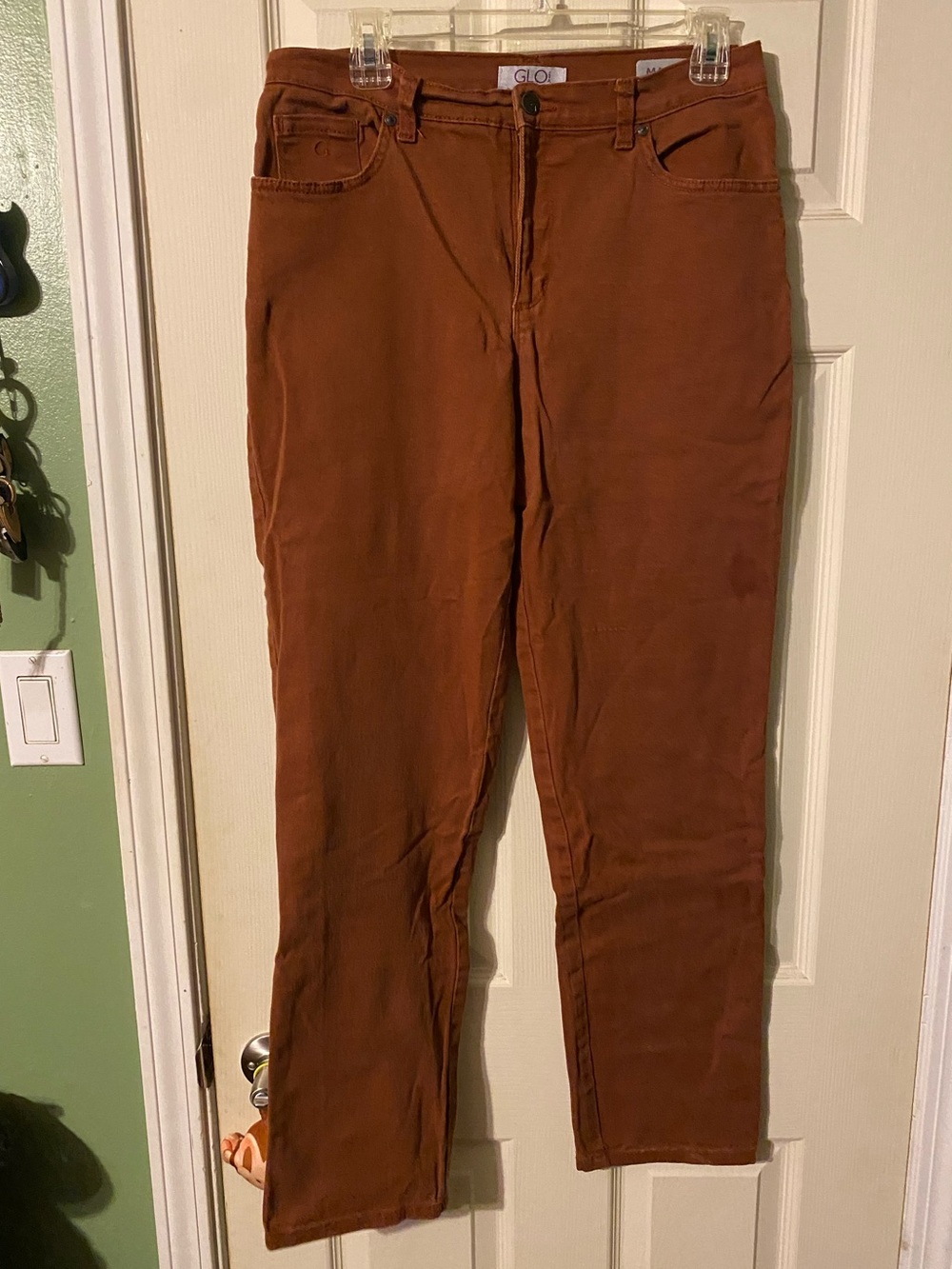 Glo Gloria Vanderbilt Straight Leg Jeans in Rust Brown size 8 cotton Mandy